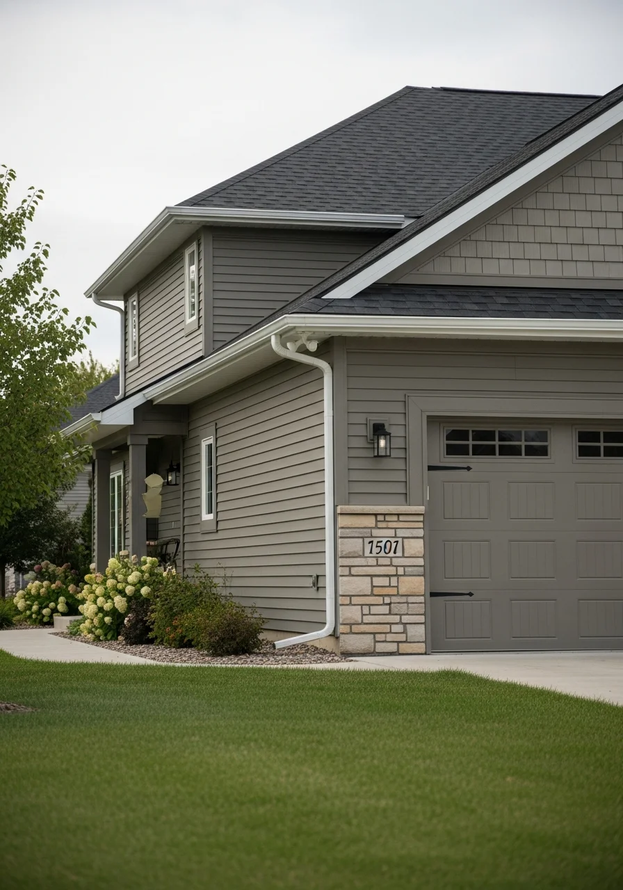 Suburban Fort Wayne home with modern siding and a manicured front yard.